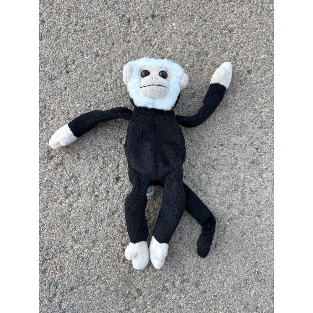 Ty Beanie Baby Mooch Spider Monkey 1999 Vintage Black White Plush Toy‎